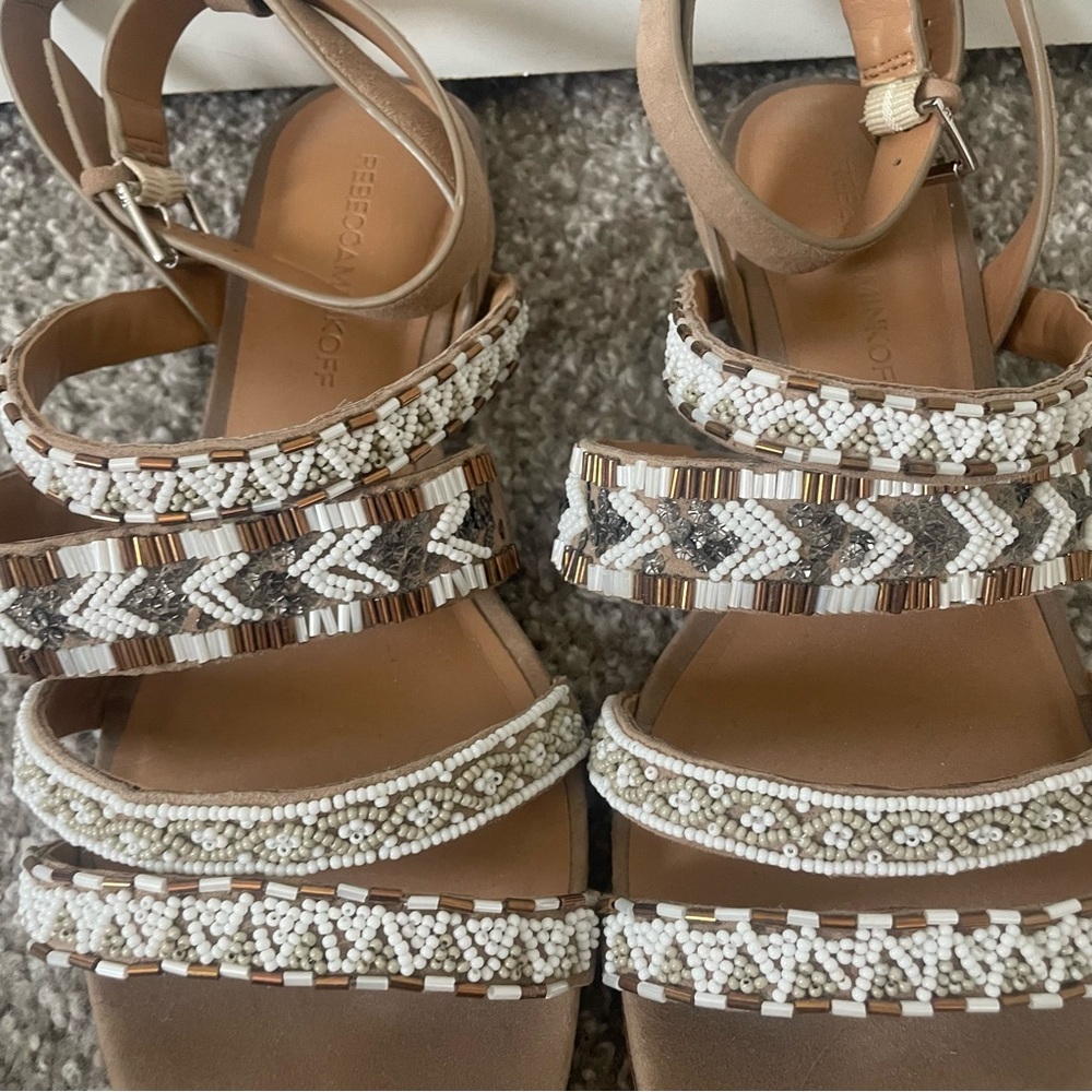 Rebecca Minkoff Aztec Beaded Suede Sandals - Picture 3 of 6
